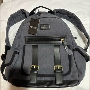 London Fog Gray and Black Backpack